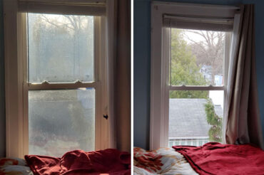 Window cleaning inside and outside, mold cleaning at the opening and inside!